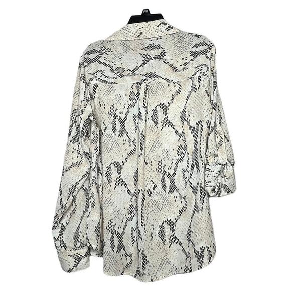 Express The Portofino Snake Skin Print Button Down Classic Shirt Size XS - Picture 2 of 10